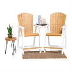 Janelle Balcony Settee Set White & Natural Teak