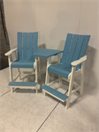 2 Fenwick Pub Arm Chairs / White /Powder Blue / With 1 Powder Blue Settee