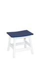 18^ High Saddle Seat Stool / White / Patriot Blue