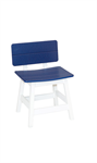 18^ High Saddle Seat Stool with Back / White / Patriot Blue
