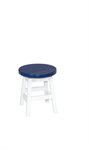 18^ High Round Barstool / with Powder coated Swivel / White / Patriot Blue