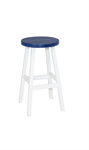 30^ Round Barstool / White / Patriot Blue