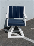 Jayden Dining Swivel Arm Chair / Bright White / Patriot Blue