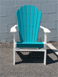 Paradise Folding Adirondack Chair / Premium / Bright White / Aruba Blue