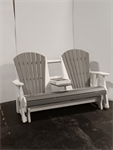 Lancaster 5' Glider with Cup Holder / Premium / White / Driftwood Gray