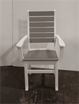 Bethany Dining Arm Chair / Premium / White / Driftwood Gray