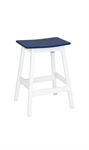 29^ High Saddle Seat Stool / Bright White / Patriot Blue
