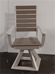 Bethany Swivel Dining Arm Chair / Premium / Seashell / Weathered Wood