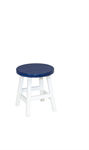 18^ High Round Barstool / White / Patriot Blue
